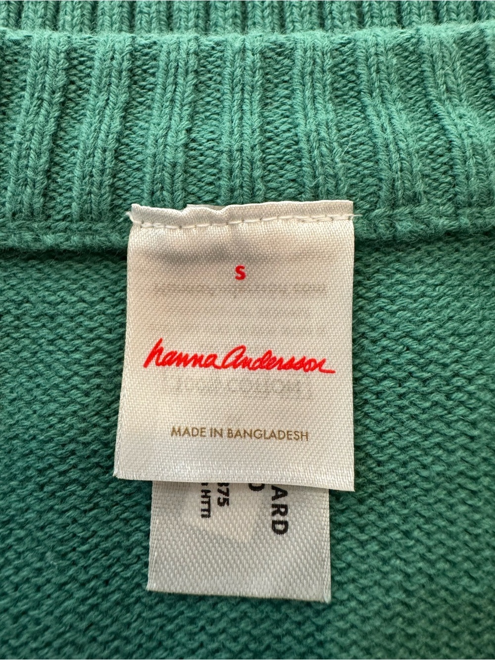 Hanna Andersson Green Christmas tree Fair Isle Cotton Sweater Sz S Cozy Holiday - Picture 5 of 9
